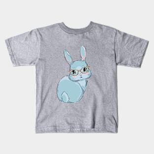 Cute Bunny Face Shirt Leopard Print Glasses EASTER Kids T-Shirt